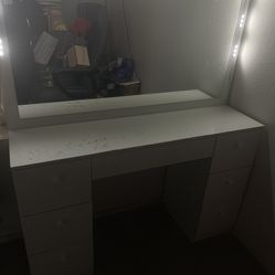 White makeup vanity