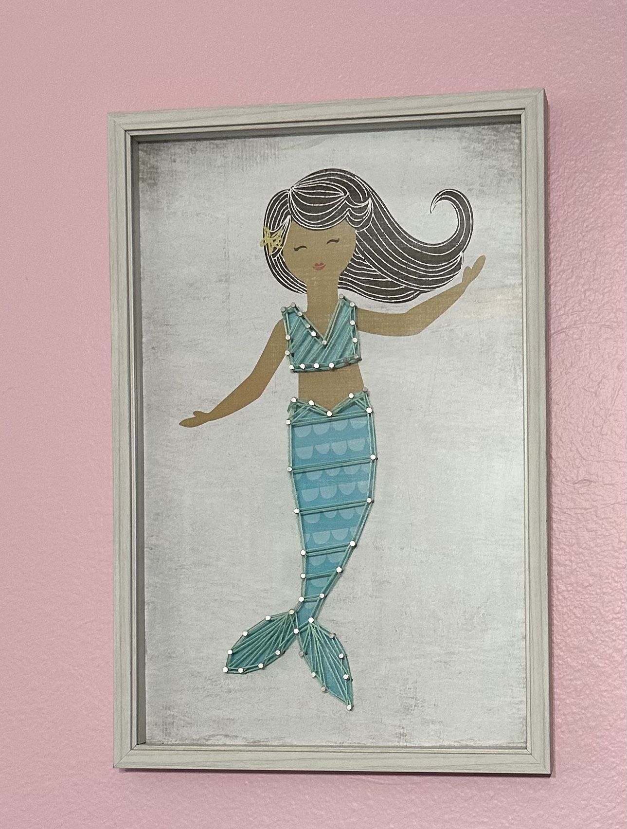 Pillowfort Mermaid String Art Framed Wall Decor