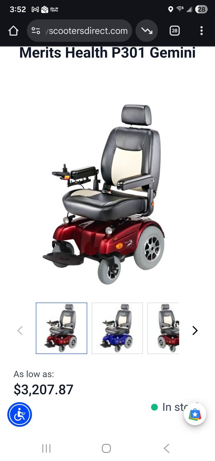 Power Chair - Merits Health P301 Gemini