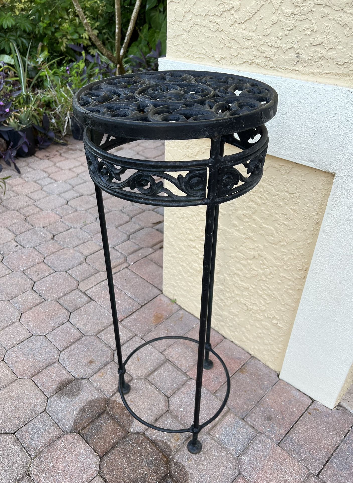 Heavy Wrought Plant Stand Woodard Style MCM