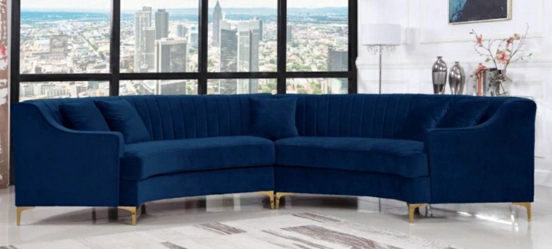 Jackson Velvet Navy 2pc. Sectional