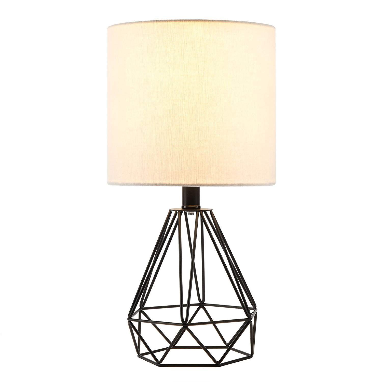 New Table Lamp with White Fabric Shade