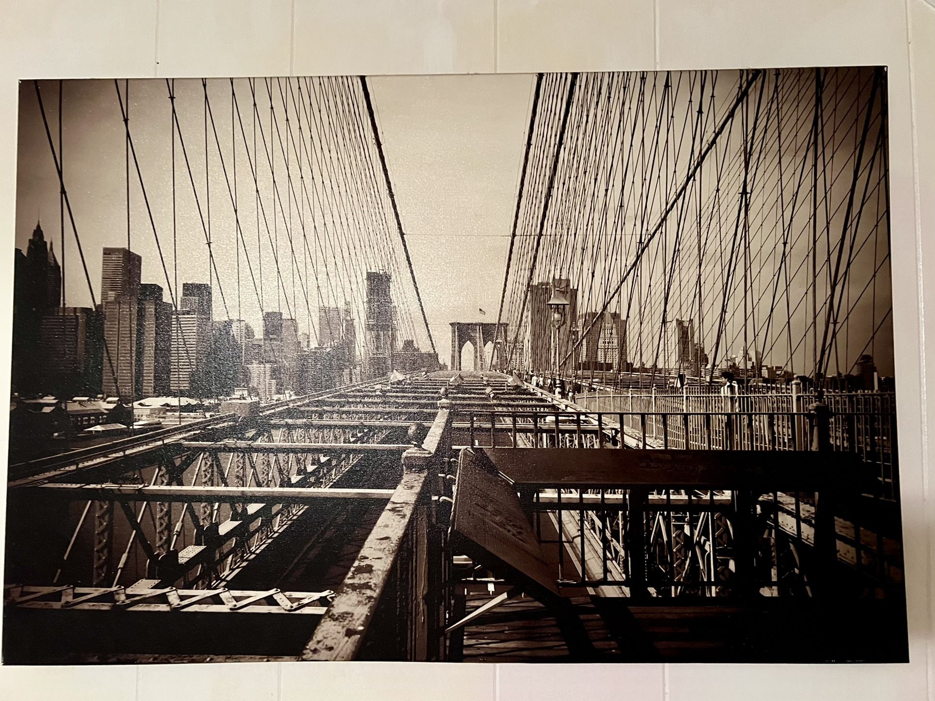 Large B&W Brooklyn Bridge Canvas