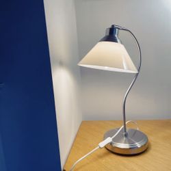 Ikea Table lamp with LED bulb nickel plated, glass