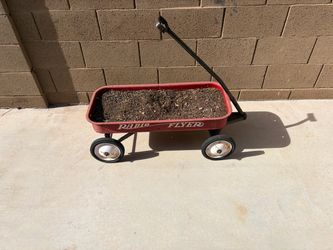 Vintage little red wagon radio flyer planter yard decor
