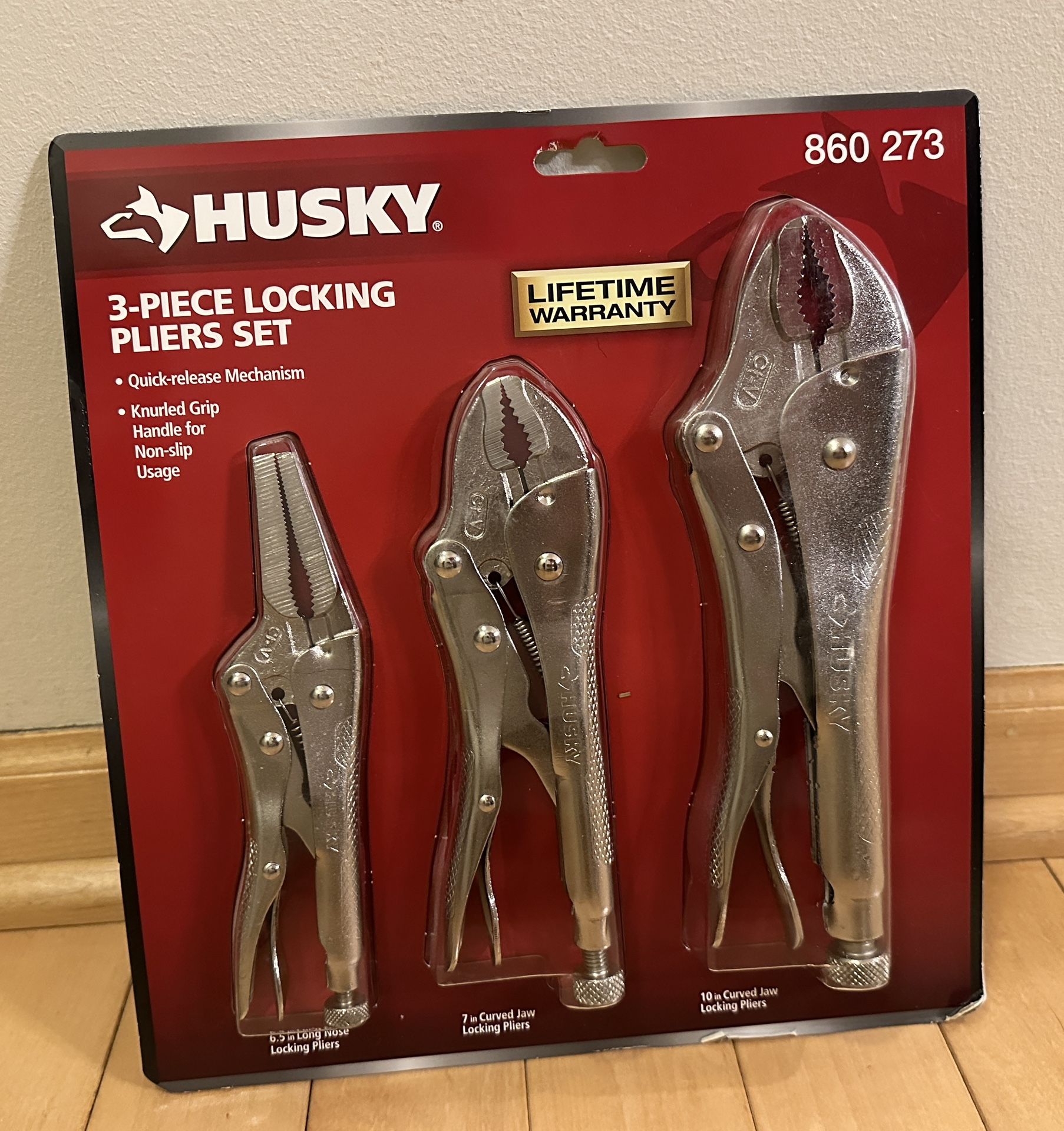 Husky 3-Piece Locking Pliers Set