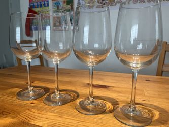 Set of 4 Clear Crystal Wine Glasses – Tall Stemmed Red & White Wine Goblets