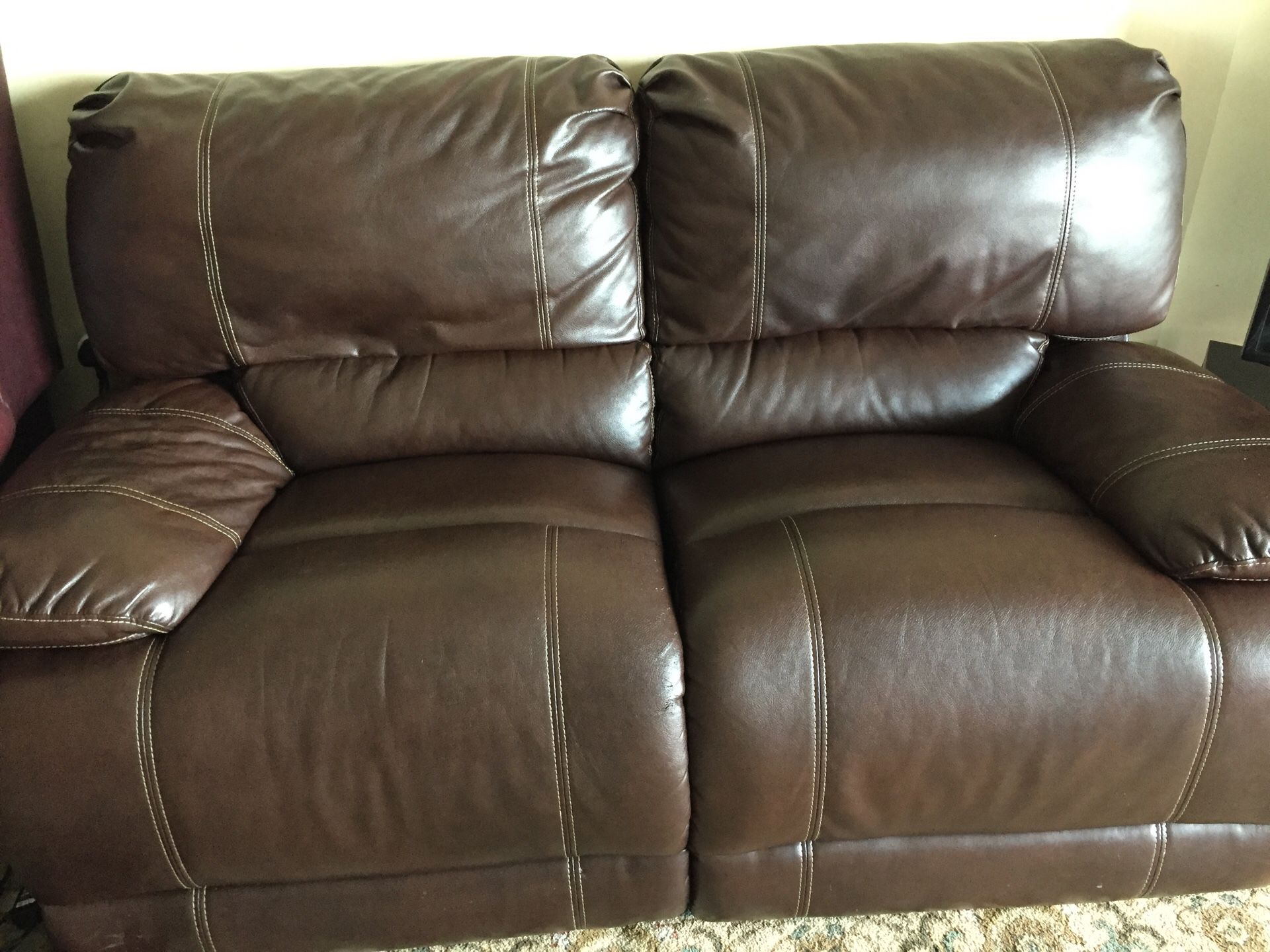 Leather Love Seat - Recliner