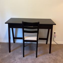 Modern Dark Wood Desk And Chair