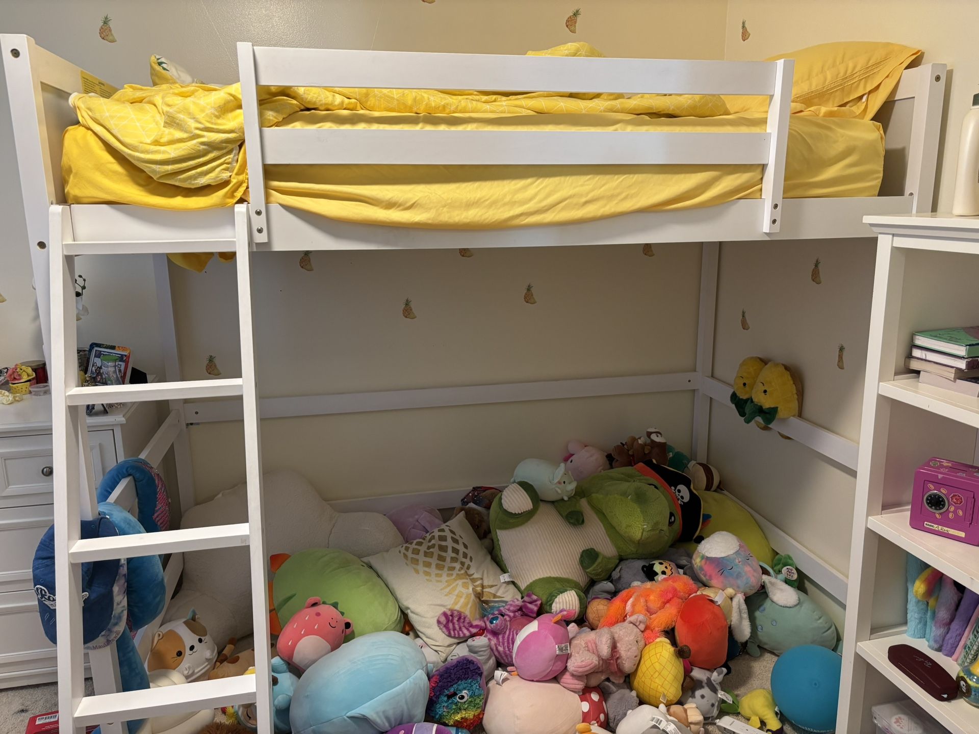 White Twin Loft Bed