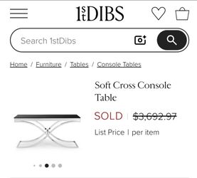 Modern Chrome & Black Glass Console Table / Sofa Table