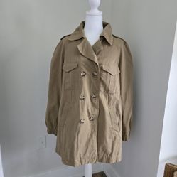 Loft Women's Medium Tan Double-Breasted Jacket 