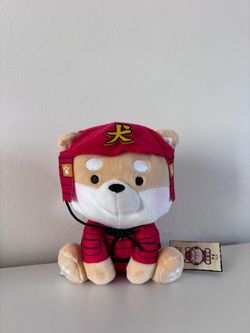 Shiba Inu Samurai Plush Toy with Tag