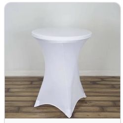 6-white Hightop/cocktail Table Cover 