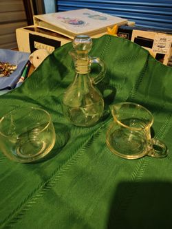 Glass Decanter with Two Cups Set