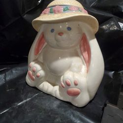 Bonnet Bunny Cookie Jar