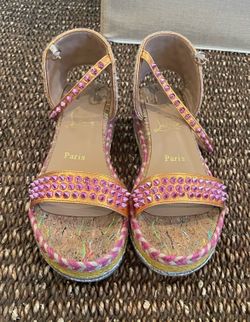 Pink Spike Wedge Sandal - Size 43