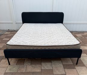 Gray Queen size bed from IKEA. Mattress included for free. Delivery available for an additional cost. In great condition. Price $150.