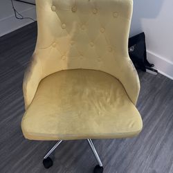 Yellow Velvet Desk Chair