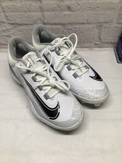 Nike Alpha Huarache Elite 4 Low Men's Size 9 White Metal Baseball Cleats