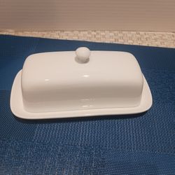 Classic Porcelain White Butter Dish 