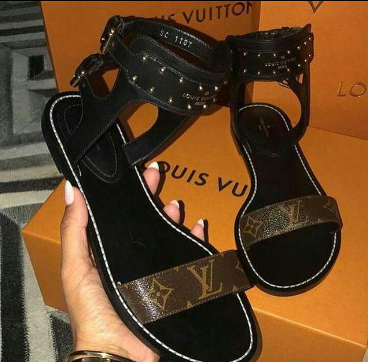 Louis Vuitton Coffee and White Sandals for Sale in Cameron, NC
