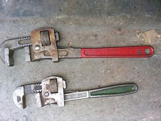 2  Pipe Wrenches Challenger 14 Inch. Trimont 10 Inch