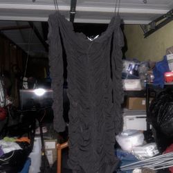 Blue Blush Black Ruched Dress Size Small