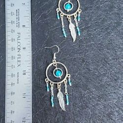 Turquoise & Silver  Earrings