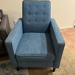 2 Blue Recliner Chairs