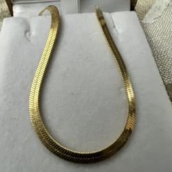 Gold Herringbone Necklace 20”