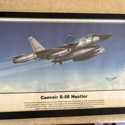 B-58 framed art 13”H X 19”L