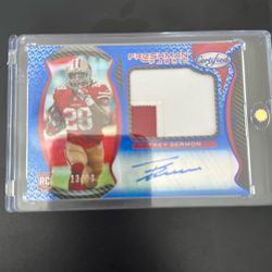 2021 Panini Certified Football Freshman Fabrics Trey Sermon RPA 13/99