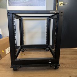 StarTech adjustable 4 post open frame server rack