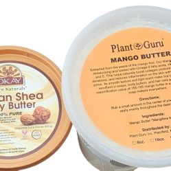 100% Pure African Shea Body Butter and Plant Guru Mango Butter 