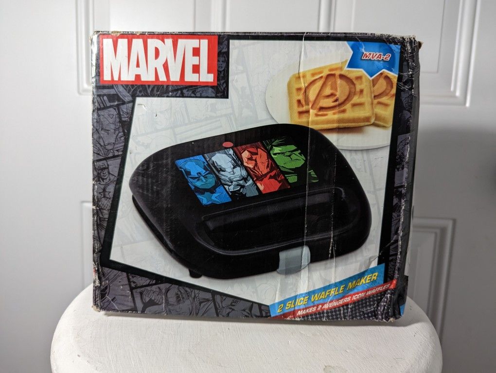 Avengers Waffle Maker Appliance - 2 Slices Avenger Logo Marvel Kitchen 