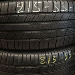 Set Of Tires (4) 215-55-17 Michelin Defender 2 
