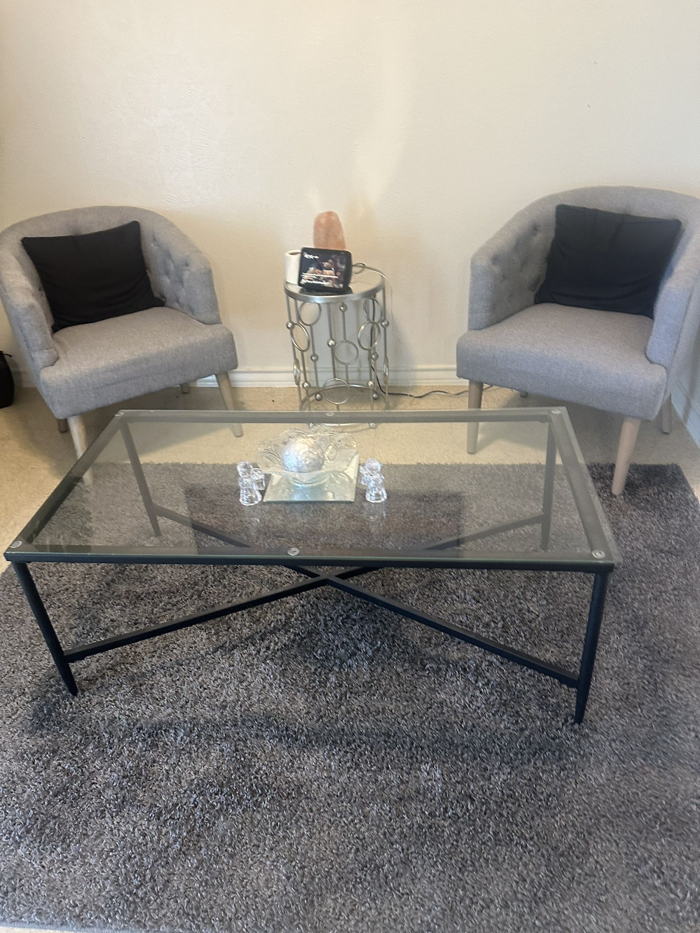 Glass Coffee Table And Chairs 