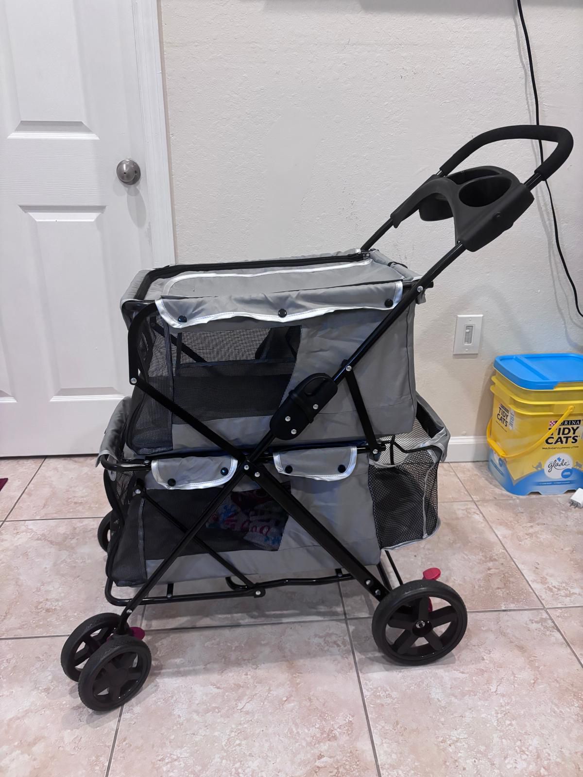 Double Layer Dog Strollers