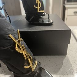 YSL High Heels, Black And Gold Size 42