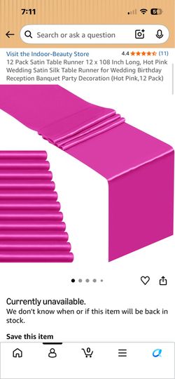 Table party runners blue hot pink beige orange