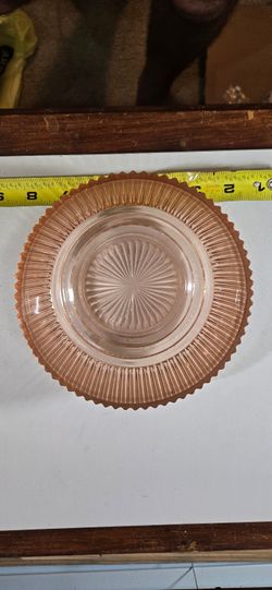 Vintage Pink Glass Serving Bowl