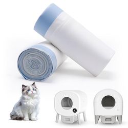40-Pack Heavy Duty Cat Litter Box Liners for Fsitego & Fumoi Self-Cleaning Litter Boxes, Extra Thick Automatic Litter Box Bags, with Drawstring and Le