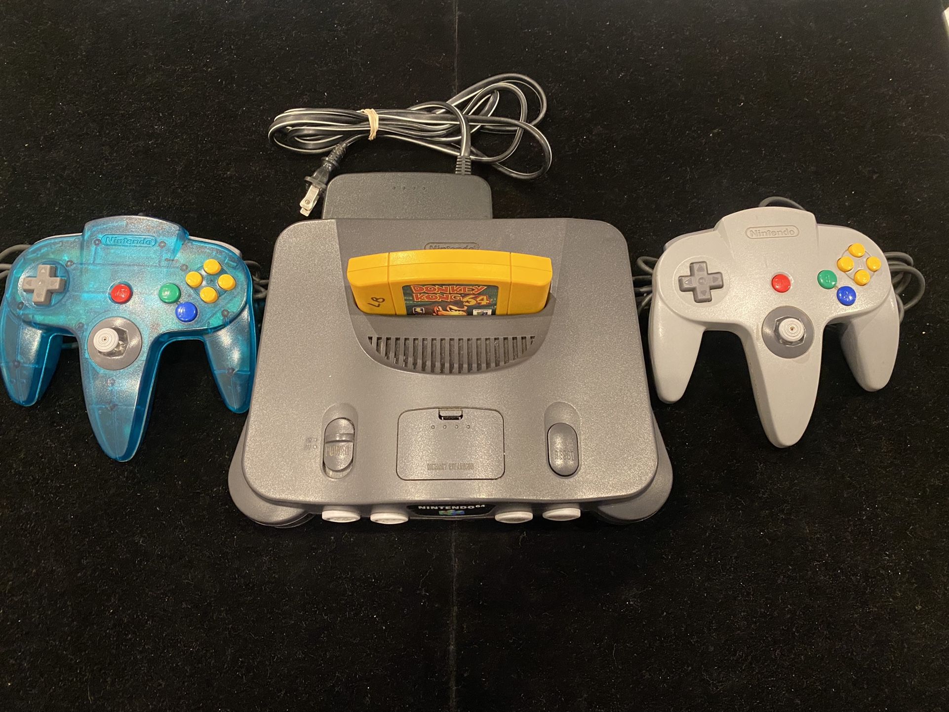 Nintendo 64 N64 Console + Donkey Kong 64 + 2 Controllers + Expansion Pack+ Cords