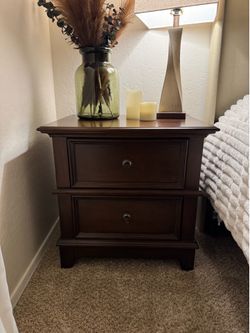 Living spaces brown beautiful nightstand/ side table EUC