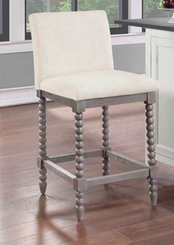 25.5”H Abbott Spindle Counter Stool, White Office Star Like New