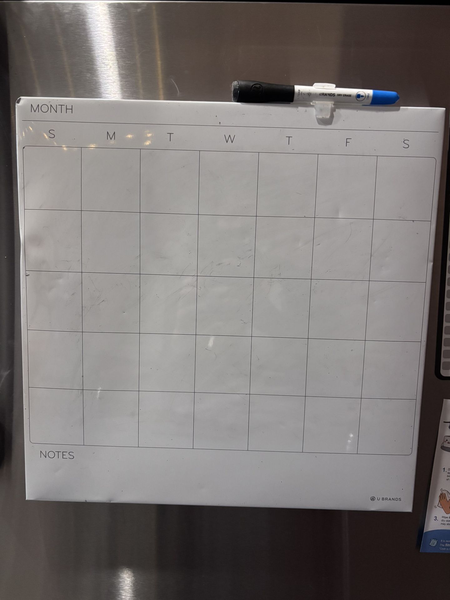 Magnetic Monthly Whiteboard Calendar