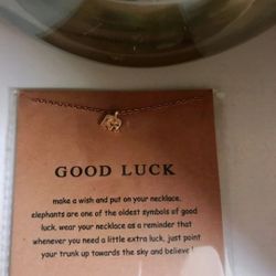 Gold Dipped Good Luck Elephant Necklace 