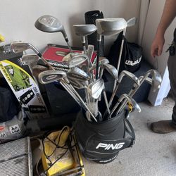 Assorted Golf Clubs And Bags 