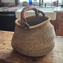 African weaved market basket